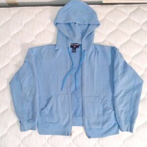 Polo Ralph Lauren Polo Sport Light Blue Zip Up Hoodie Women's Size S 100% Cotton